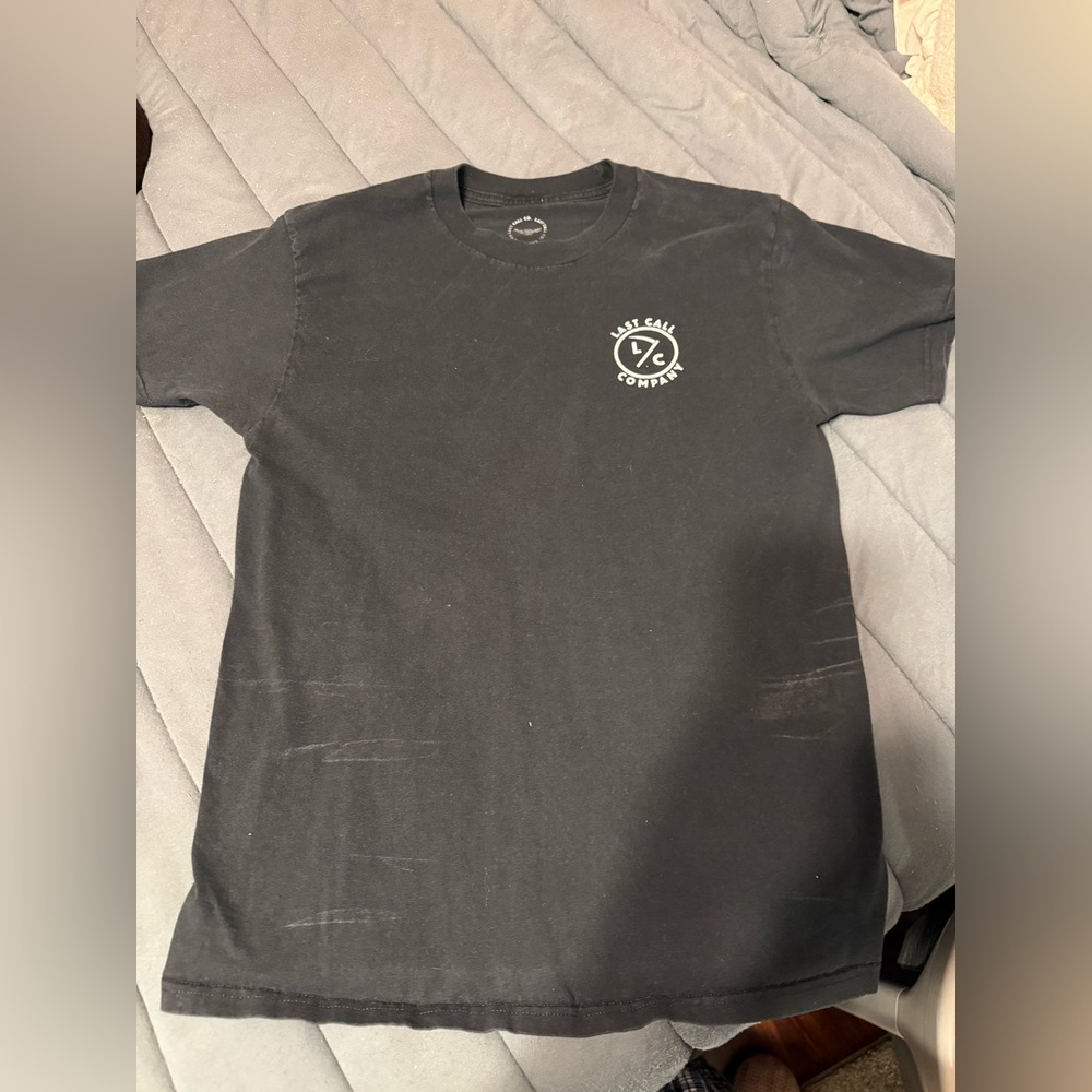 Black Short Sleeve Crewneck Tee with Small Chest Logo